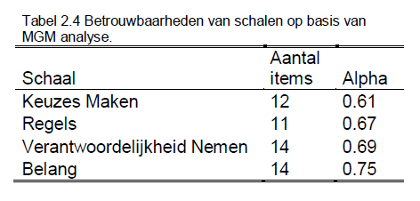 Handleiding Dilemmas Tabel 2.4 Groot