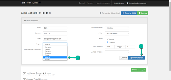 Test toolkit tutorial dati