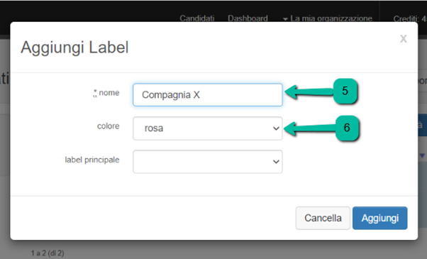  etichette ai miei candidati